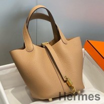 Hermes Picotin Lock 18-veske i Chai Clemence-skinn