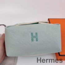Hermes Bride-a-Brac stort etui i lysegrønt lerret