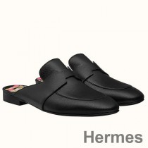 Hermes Catena muldyr i svart kalveskinn