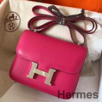 Hermes Constance 18 Håndlaget veske i roserødt Epsom-skinn