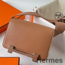 Hermes Geta Håndlaget veske i Quebracho Chevre Mysore-skinn