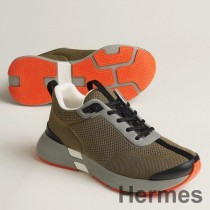 Hermes Heros joggesko i Khaki teknisk strikk