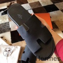Hermes Izmir-sandaler i svart Clemence-skinn