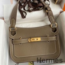 Hermes Jypsiere Mini Håndlaget Veske I Taupe Swift Kalveskinn