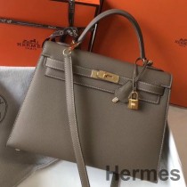 Hermes Kelly 32 cm veske i Tuapegrå Epsom Leather GHW