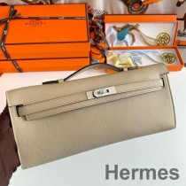 Hermes Kelly Cut håndlaget veske i Tourterelle Epsom kalveskinn