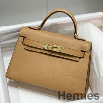 Hermes Kelly Mini II Bag i Chai Epsom Leather GHW