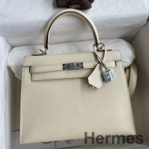 Hermes Kelly Sellier 25 Håndlaget veske i Nata Epsom kalveskinn