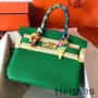 Hermes Birkin 30 Håndlaget veske i Bambou Clemence-skinn